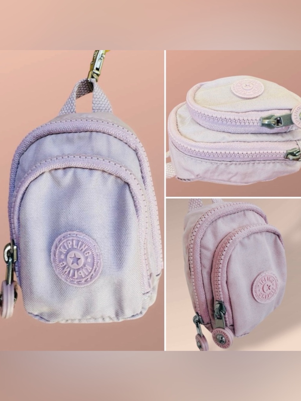 Kipling Mini Backpack Seoul Keychain Lavender